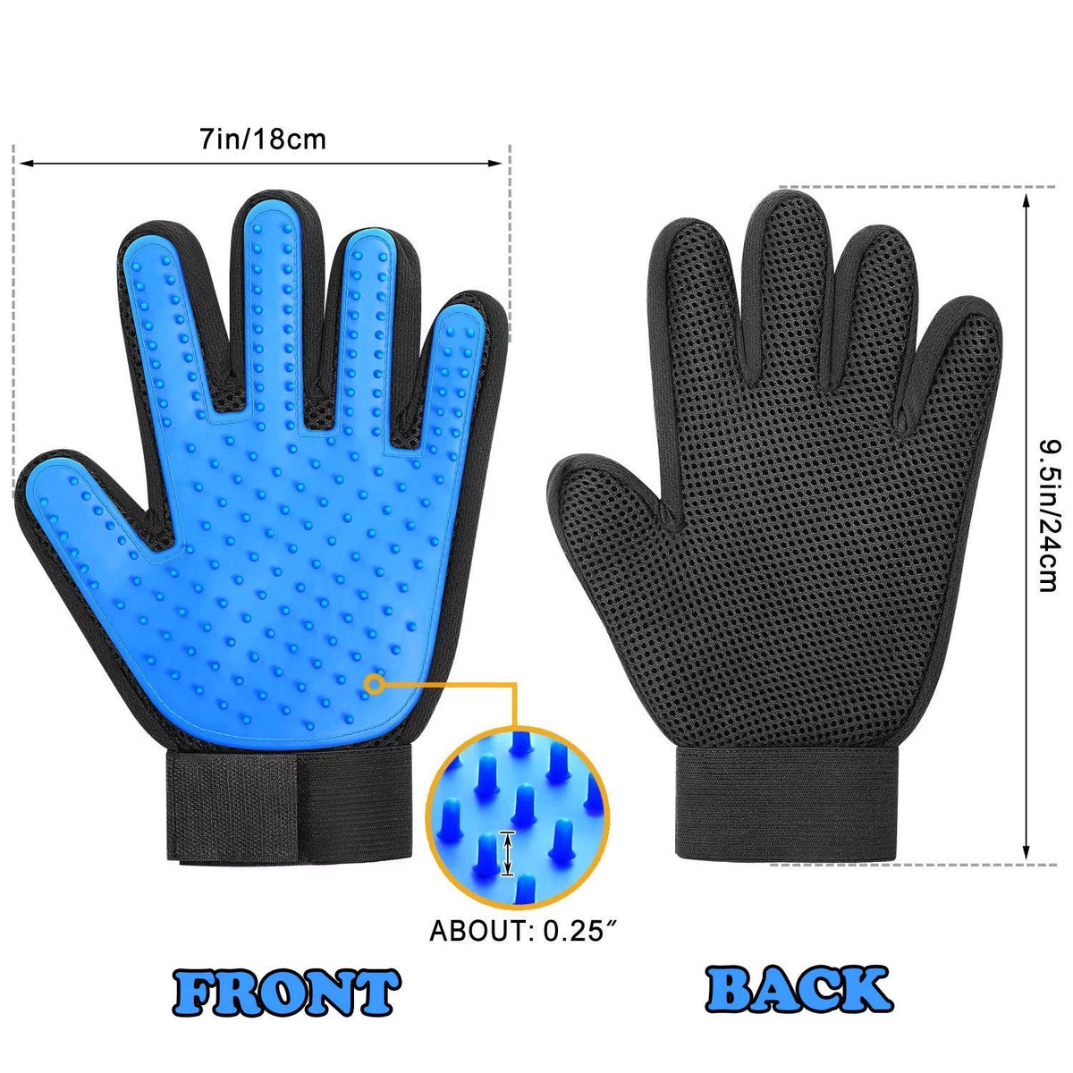 Pet Grooming Gloves (Pair)