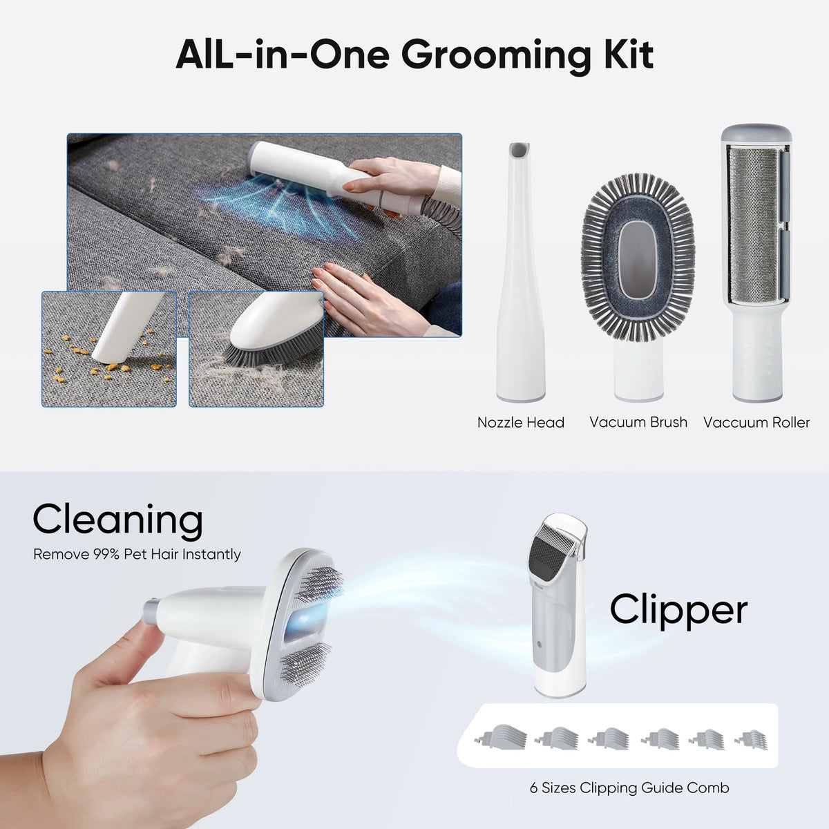 5-in-1 Pet Grooming Vacuum Kit