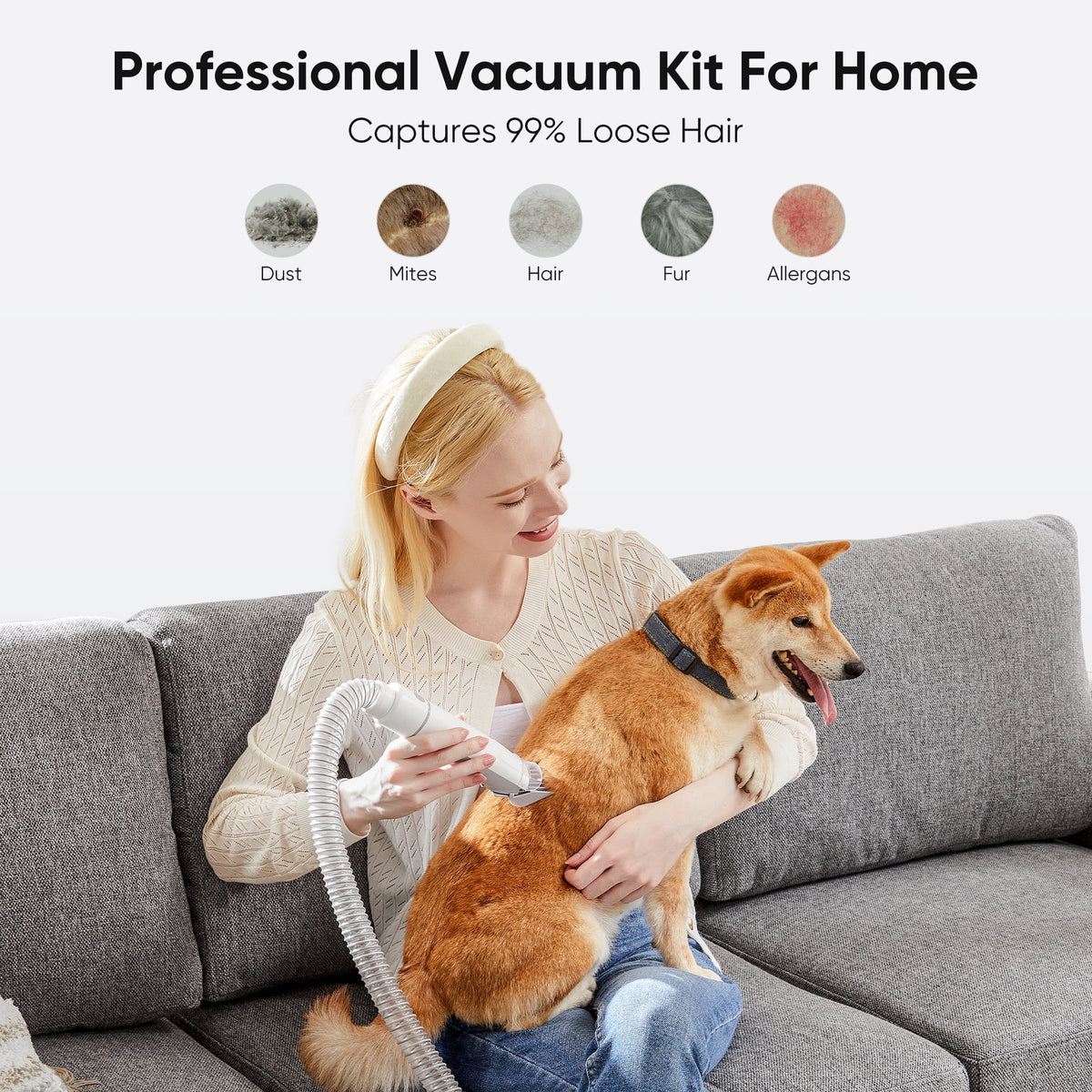 5-in-1 Pet Grooming Vacuum Kit