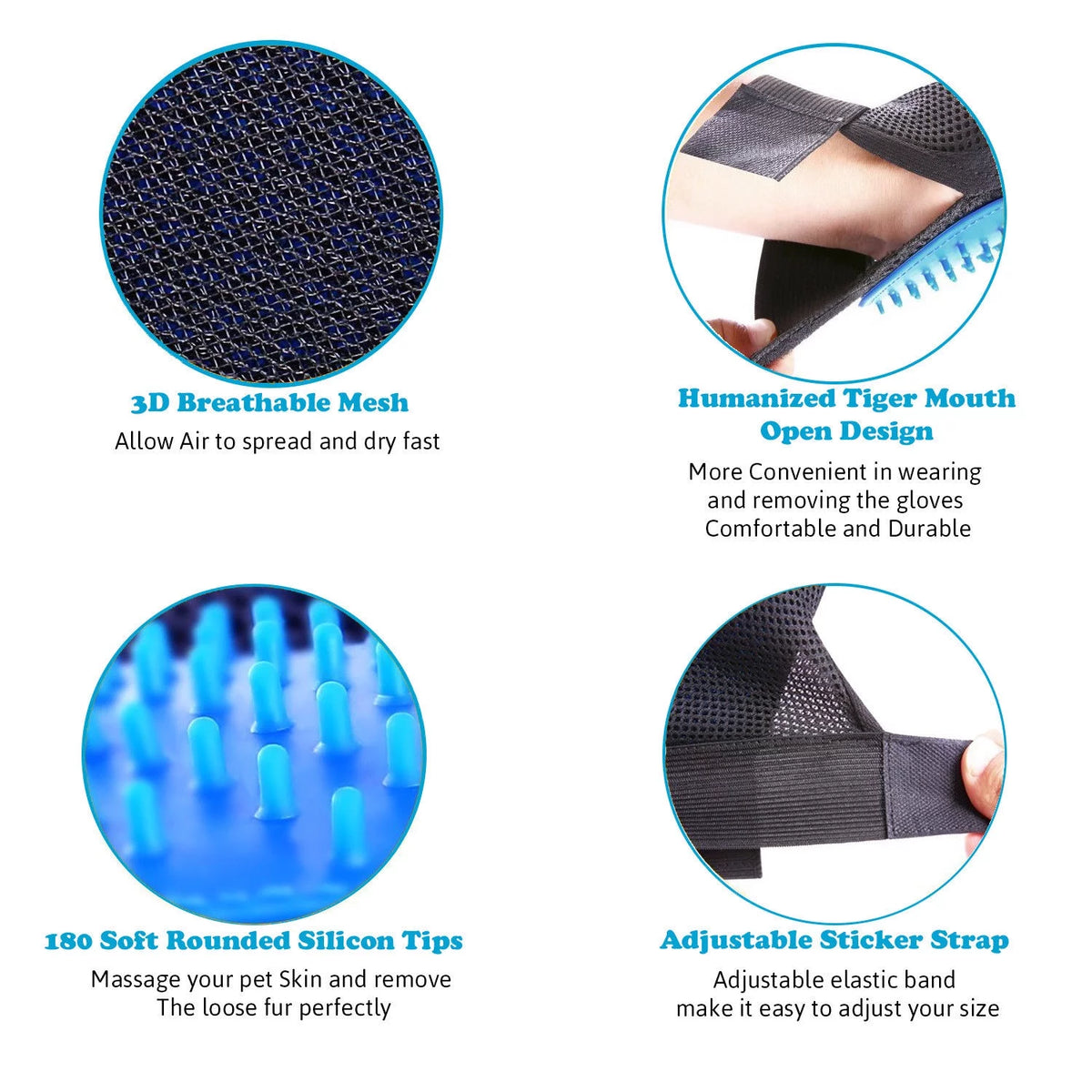 Pet Grooming Gloves (Pair)